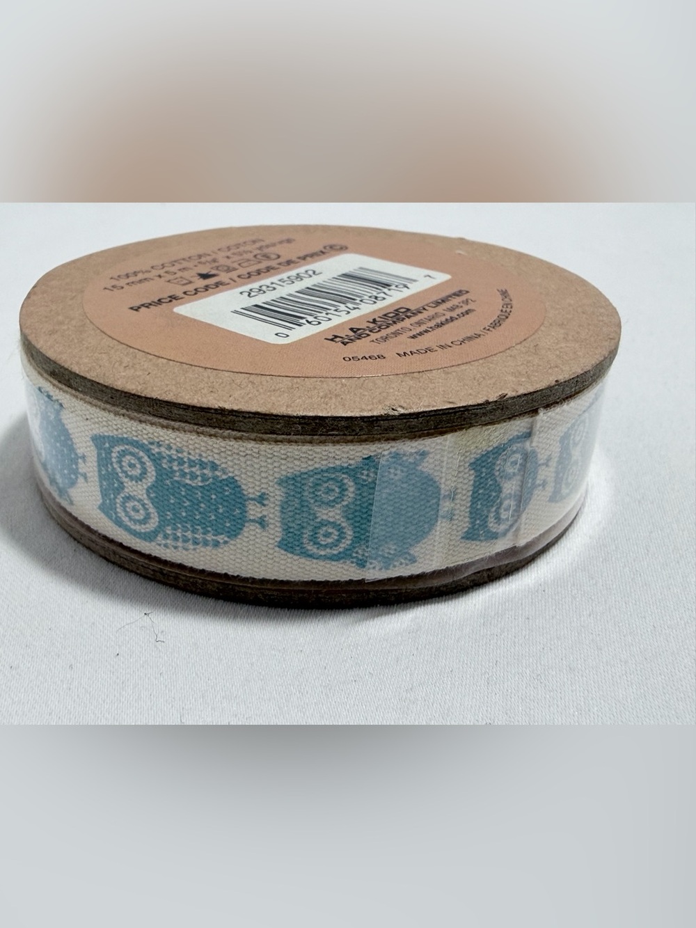 Blue Owl Printed Fabric Ribbon Decorative Ribbon